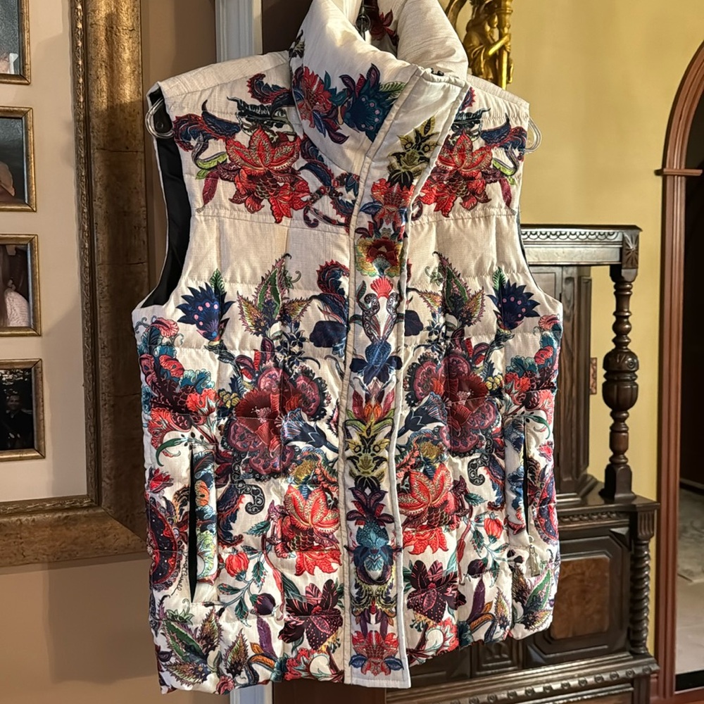 JUST CAVALLI women’s puffer floral vest